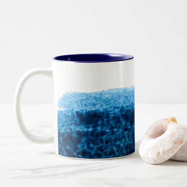 Tasse 2 Couleurs Aquarelle bleu marine (Avec donut)