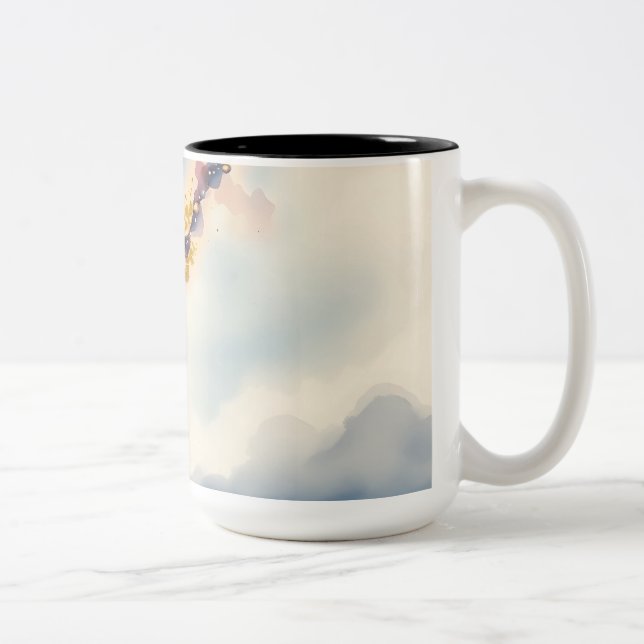 Tasse 2 Couleurs Aquarelle Comet Galaxy Scène (Droit)