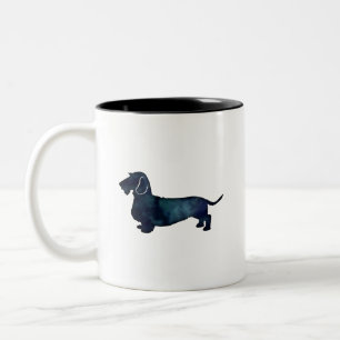 Tasse 2 Couleurs Aquarelle Dachshund Rough Revêtue
