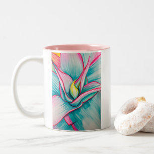 Tasse 2 Couleurs Aquarelle d'agave succulent art
