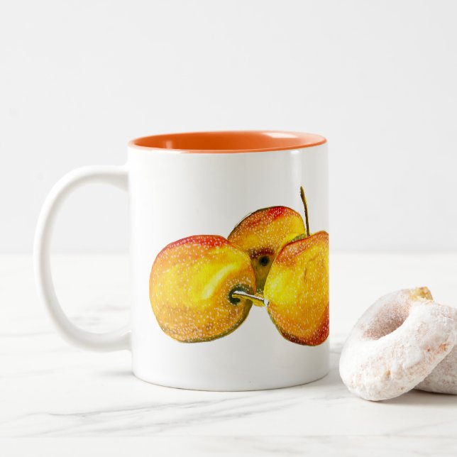 Tasse 2 Couleurs Aquarelle de fruit jaune perruque (Avec donut)