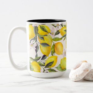 Tasse 2 Couleurs Aquarelle Élégance citron