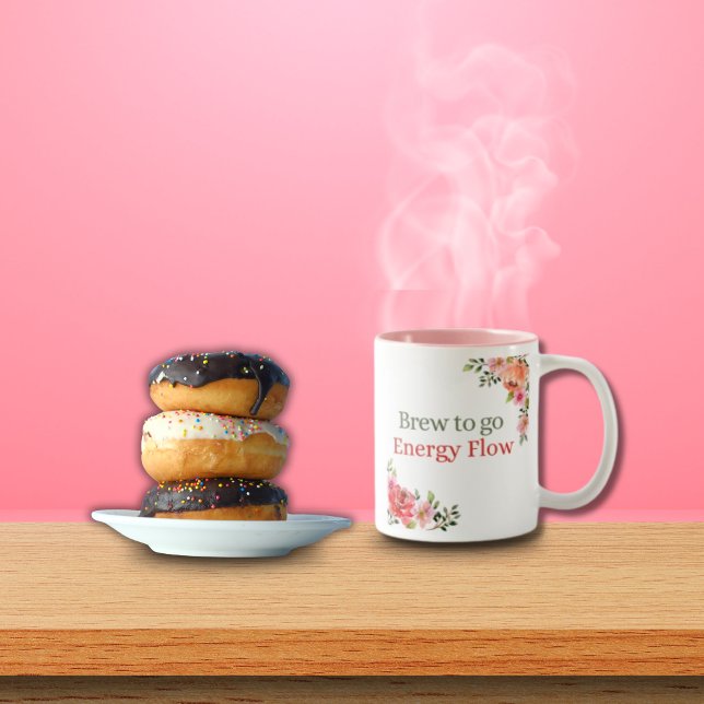 Tasse 2 Couleurs Aquarelle Florale Brûler pour aller flux d'énergie (Créateur téléchargé)