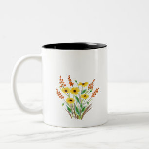 Tasse 2 Couleurs Aquarelle Florale Fleur d'Aquarelle Nature