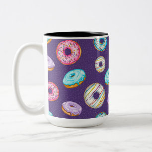 Tasse 2 Couleurs Aquarelle jetée sur le pourpre foncé