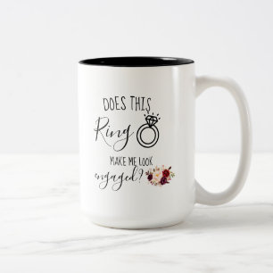 Tasse 2 Couleurs Aquarelle Marsala future mariée Fiançailles cadeau