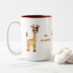 Tasse 2 Couleurs Aquarelle mignonne bébé Giraffe