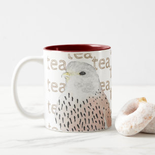 Tasse 2 Couleurs Aquarelle Oiseau de Prey Falcon Kestrel
