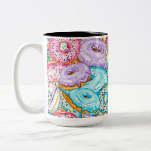 Tasse 2 Couleurs Aquarelle partout sur l'impression Donut