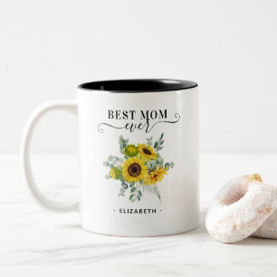 Tasse 2 Couleurs Aquarelle Pays Tournesol meilleure maman jamais Mu