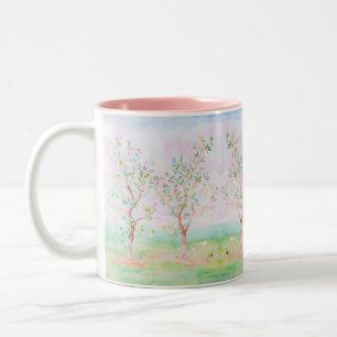 Tasse 2 Couleurs Aquarelle Preppy jolie Chinoiserie rose