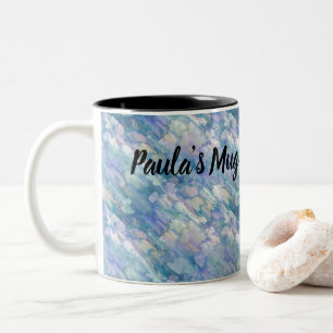 Tasse 2 Couleurs Aquarelle Retro Bleu pourpre Motif Raindrop