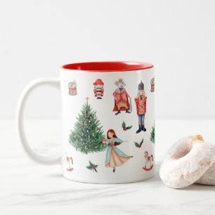 Tasse 2 Couleurs Aquarelle rouge vert gris mou Nutcracker Holiday