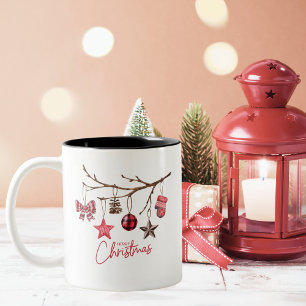 Tasse 2 Couleurs Aquarelle Rustique Joyeux Noël