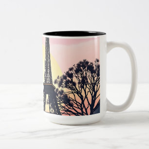 Tasse 2 Couleurs Aquarelle Tour Eiffel avec Ballons