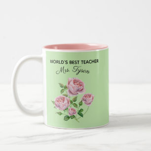 Tasse 2 Couleurs Aquarelle Vintage modifiable Rose anglais