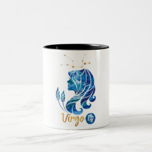Tasse 2 Couleurs Aquarelle Virgo Zodiac Signal/Astrologie