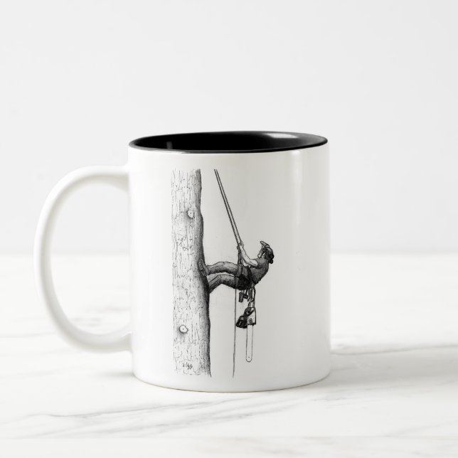 Tasse 2 Couleurs Arb Art Arboriste Arbre Chirurgien tronçonneuse Ca (Gauche)