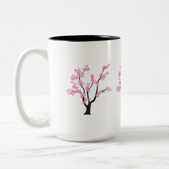 Tasse 2 Couleurs Arbre à fleurs de prune (Gauche)