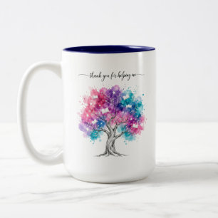 Tasse 2 Couleurs Arbre aquarelle Cadeau de remerciement pour l'ense