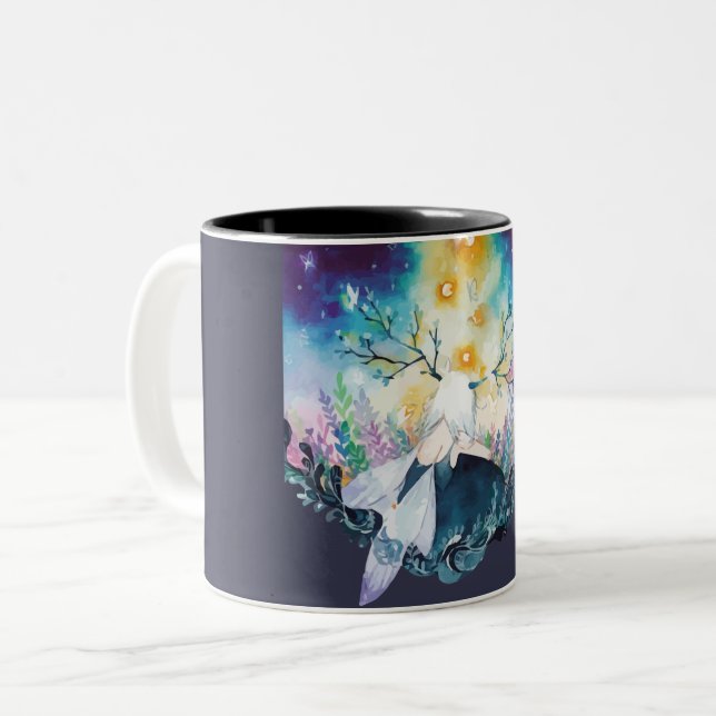 Tasse 2 Couleurs Arbre Art numérique Fairy (Devant gauche)