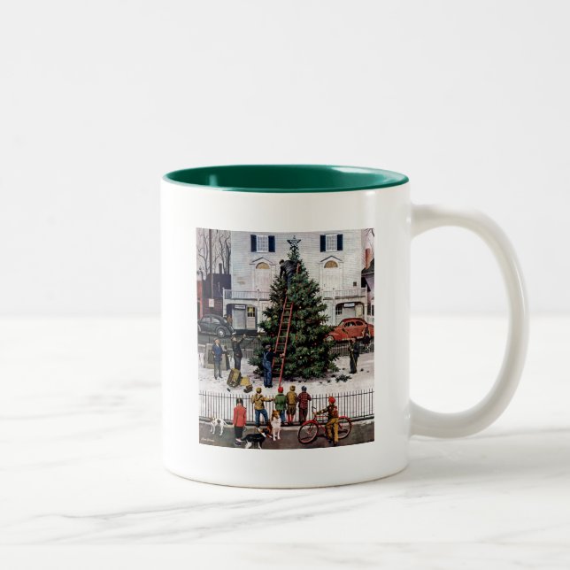 Tasse 2 Couleurs Arbre dans le Carré de ville (Droit)
