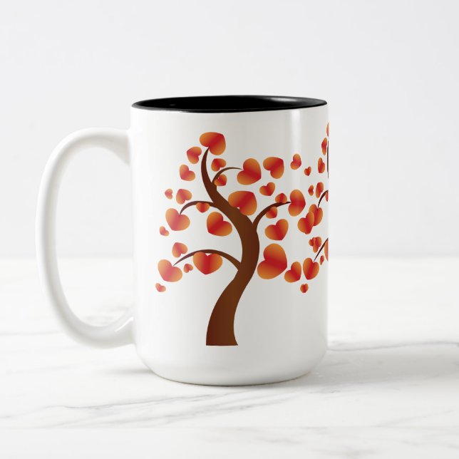 Tasse 2 Couleurs Arbre de coeur rouge (Gauche)