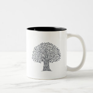 Tasse 2 Couleurs Arbre de griffonnage de la vie