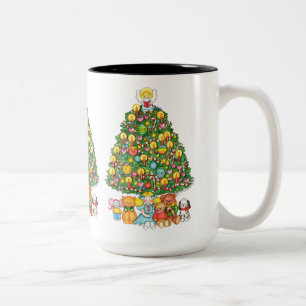 Tasse 2 Couleurs Arbre de Joyeux Noël avec l'ange