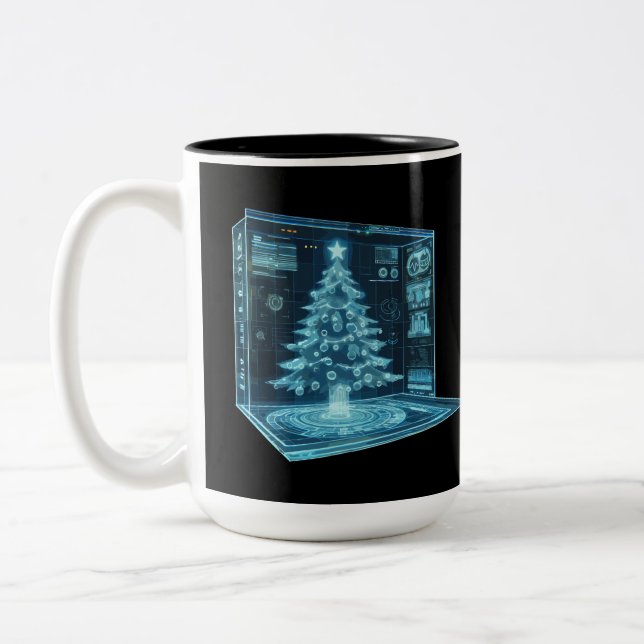 Tasse 2 Couleurs Arbre de Noël artificiel (Gauche)
