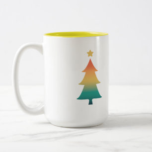 Tasse 2 Couleurs Arbre de Noël au crépuscule