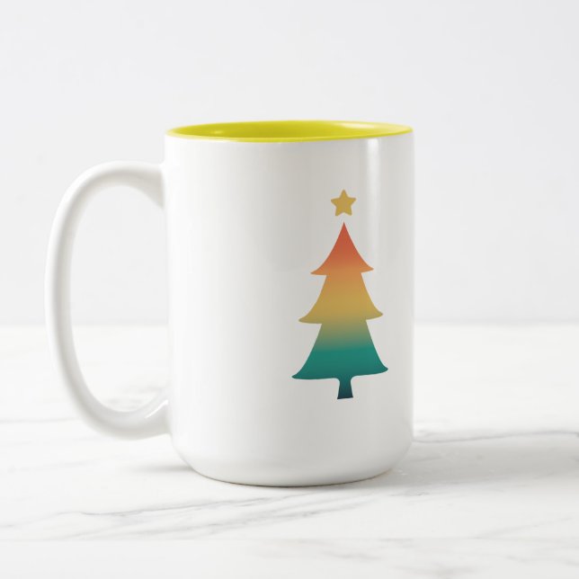 Tasse 2 Couleurs Arbre de Noël au crépuscule (Gauche)