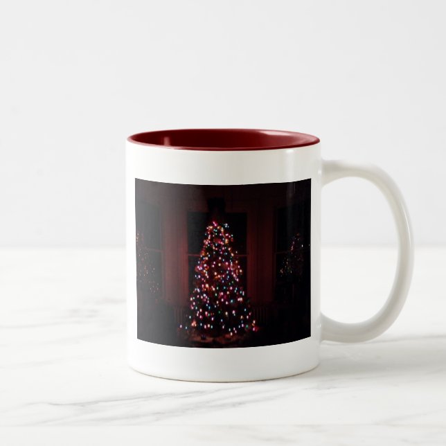 Tasse 2 Couleurs Arbre de Noël dans la fenêtre (Droit)