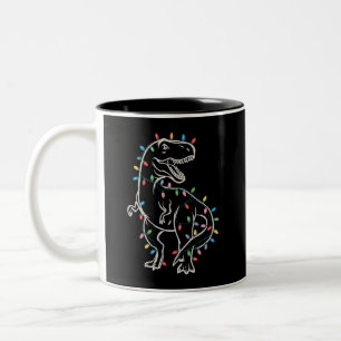 Tasse 2 Couleurs Arbre de Noël Dinosaure T-rex Noël Xmas Animal fam