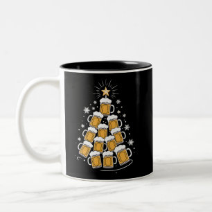 Tasse 2 Couleurs Arbre de Noël drôle de bière Fêtes de fin d'année