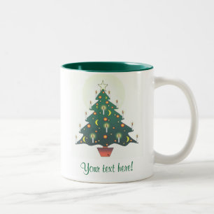 Tasse 2 Couleurs arbre de noël - personnalisation