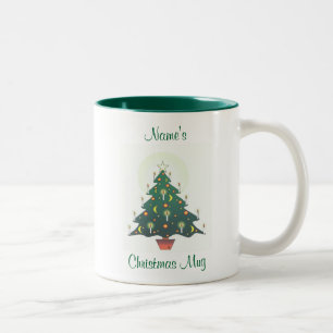 Tasse 2 Couleurs arbre de Noël personnalisé