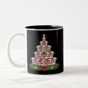 Tasse 2 Couleurs Arbre de Noël Vache Drôle Amateur de Vaches Noël