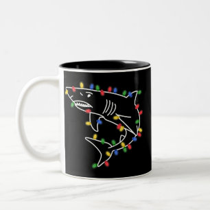 Tasse 2 Couleurs Arbre de Noël Xmas Animal de compagnie Requin Amat