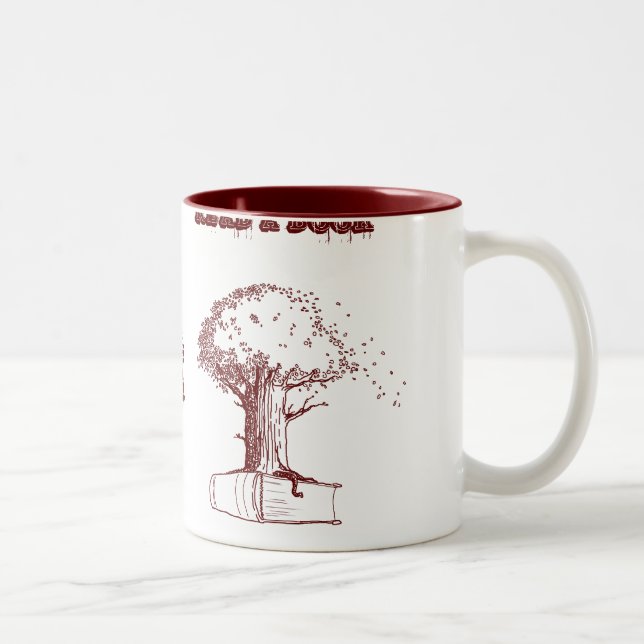 Tasse 2 Couleurs Arbre et un livre (Droit)