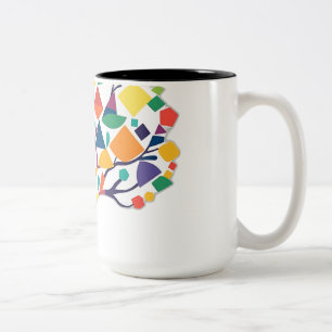 Tasse 2 Couleurs Arbre géométrique Abstrait