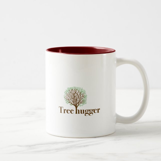 Tasse 2 Couleurs Arbre Hugger avec l'illustration d'arbre (Droit)