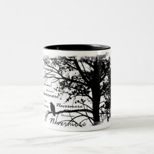 Tasse 2 Couleurs Arbre noir et de blanc plus jamais de Raven de