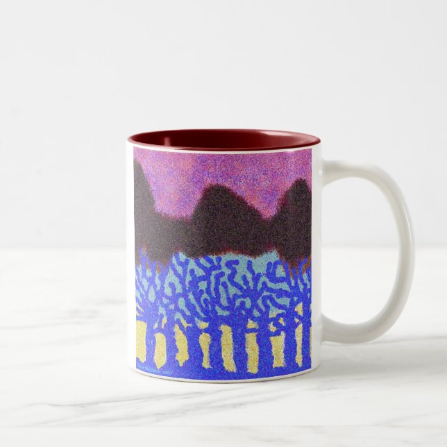 Tasse 2 Couleurs Arbres bleus (Droit)