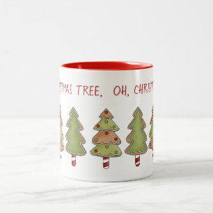 Tasse 2 Couleurs Arbres de Noël Whimsical Avec Trunks Sucres de can