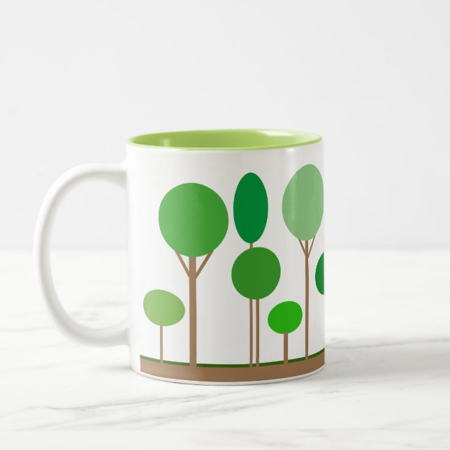 Tasse 2 Couleurs Arbres verts Abstraits (Gauche)
