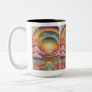 Tasse 2 Couleurs Arc-en-ciel cosmique d'amour, de compassion et de