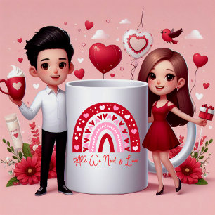 Tasse 2 Couleurs Arc-en-ciel d'amour radiant