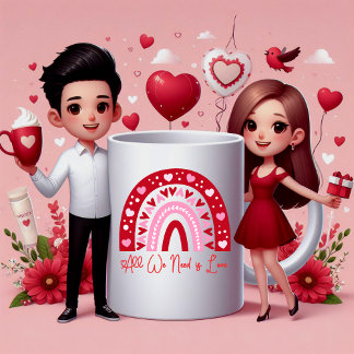 Tasse 2 Couleurs Arc-en-ciel d'amour radiant