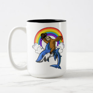 Tasse 2 Couleurs Arc-en-ciel drôle de requin d'océan d'équitation